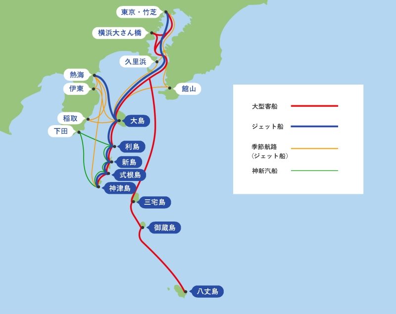 東海汽船：航路マップ