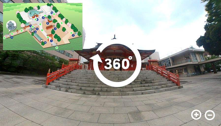 【VRコンテンツ】花園神社を360度動画とVRツアーで散策します！